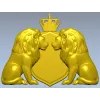 Regal Twin Lions Crest - STL 3D model for CNC carving