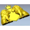 Regal Twin Lions Crest - STL 3D model for CNC carving