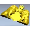 Regal Twin Lions Crest - STL 3D model for CNC carving