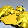 Regal Twin Lions Crest - STL 3D model for CNC carving