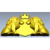 Regal Twin Lions Crest - STL 3D model for CNC carving