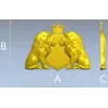 Regal Twin Lions Crest - STL 3D model for CNC carving