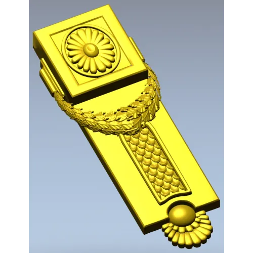 Classical Rosette Laurel Vertical Applique STL