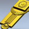 Classical Rosette Laurel Vertical Applique STL