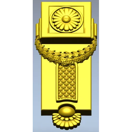 Classical Rosette Laurel Vertical Applique STL