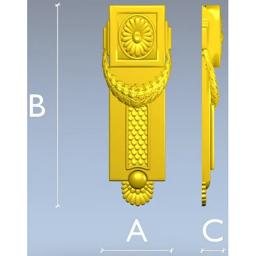 Classical Rosette Laurel Vertical Applique STL