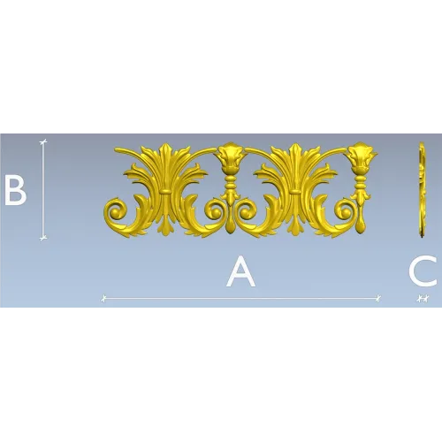 Acanthus Frieze STL 3D model for CNC carving