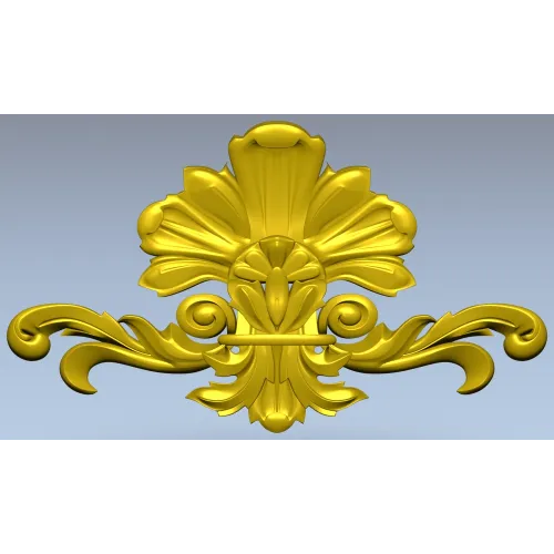 Декоративный картуш с акантовыми листьями - 3D модель STL для ЧПУ