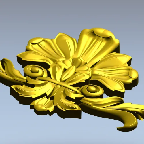 Декоративный картуш с акантовыми листьями - 3D модель STL для ЧПУ