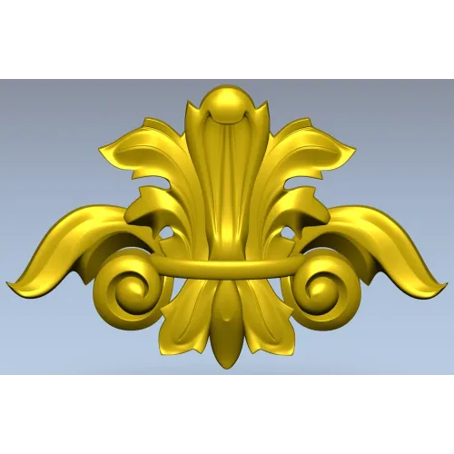 Акантовый декоративный картуш - 3D модель STL для ЧПУ