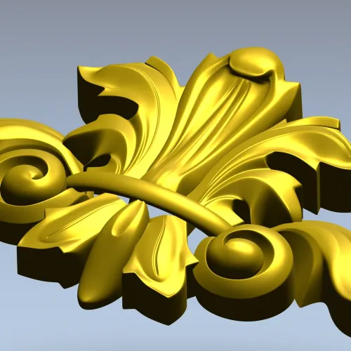 Акантовый декоративный картуш - 3D модель STL для ЧПУ