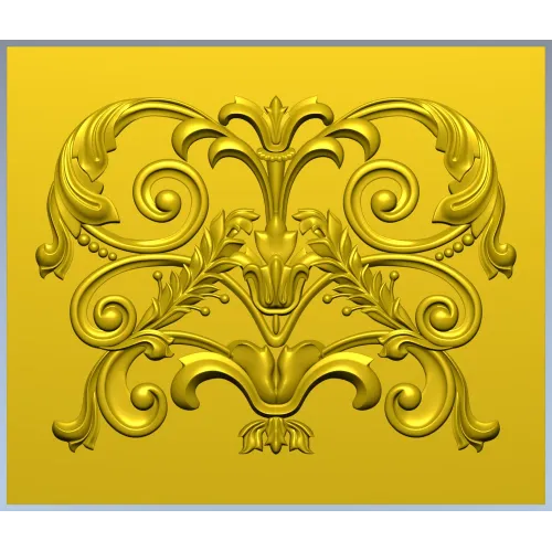 Baroque Acanthus Relief Panel STL for CNC