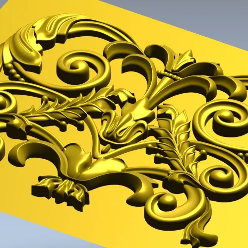 Baroque Acanthus Relief Panel STL for CNC