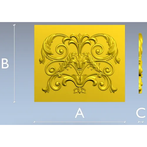 Baroque Acanthus Relief Panel STL for CNC