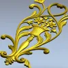 Вертикальный декоративный картуш "Вазон Флоралис" - stl файл для ЧПУ