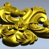 Декоративный картуш в стиле акантовой резьбы - STL для ЧПУ