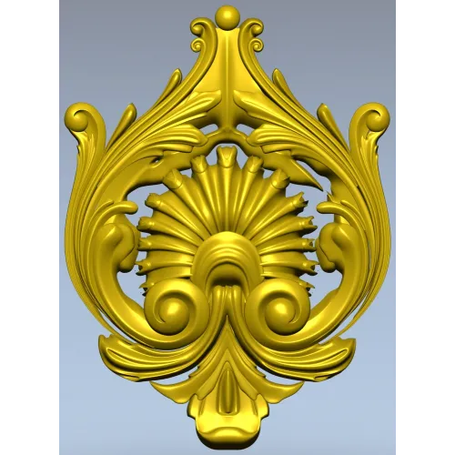 Рокайльный картуш с раковиной - stl модель для ЧПУ