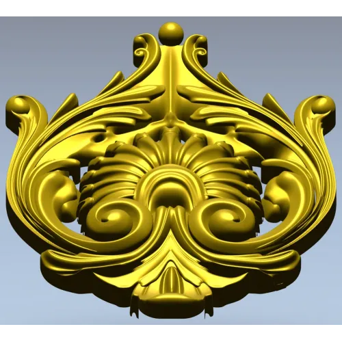 Рокайльный картуш с раковиной - stl модель для ЧПУ
