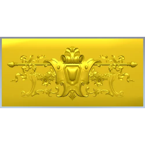 Heraldic Floral Cartouche - STL 3D model for CNC panel