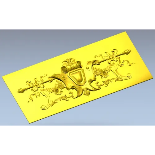 Heraldic Floral Cartouche - STL 3D model for CNC panel