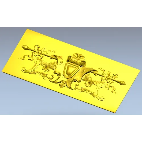 Heraldic Floral Cartouche - STL 3D model for CNC panel
