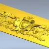 Heraldic Floral Cartouche - STL 3D model for CNC panel