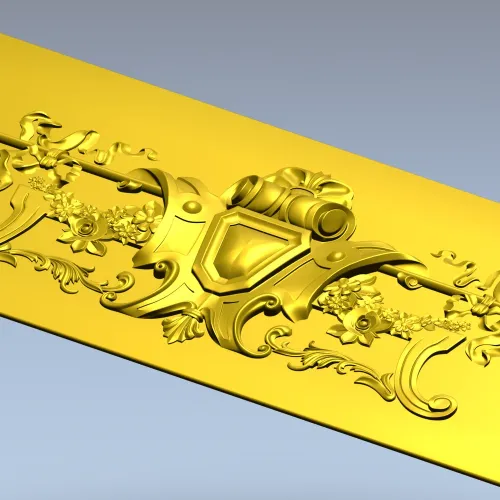 Heraldic Floral Cartouche - STL 3D model for CNC panel