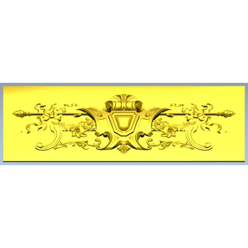 Heraldic Floral Cartouche - STL 3D model for CNC panel