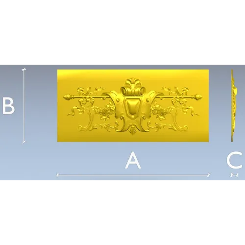 Heraldic Floral Cartouche - STL 3D model for CNC panel