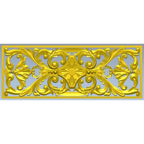 Baroque Acanthus Rectangular Panel - STL for CNC