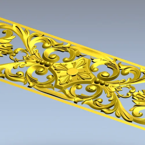 Baroque Acanthus Rectangular Panel - STL for CNC