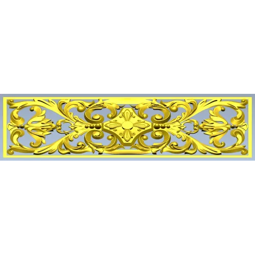 Baroque Acanthus Rectangular Panel - STL for CNC