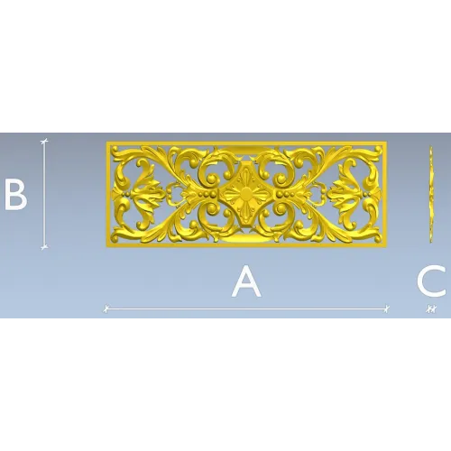Baroque Acanthus Rectangular Panel - STL for CNC