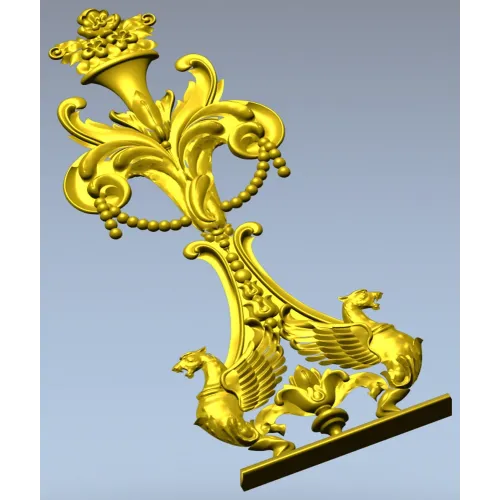 Навершие вензель с грифонами - 3D модель STL для ЧПУ