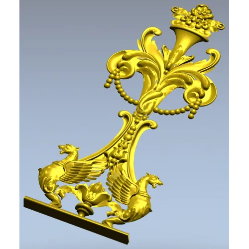 Навершие вензель с грифонами - 3D модель STL для ЧПУ