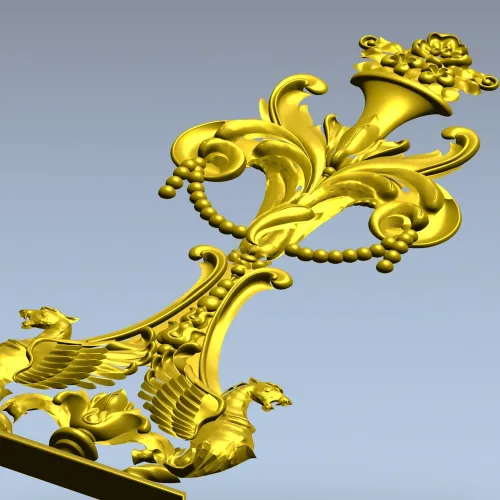Навершие вензель с грифонами - 3D модель STL для ЧПУ