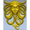 Horned Maiden Decorative Relief STL