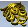 Horned Maiden Decorative Relief STL