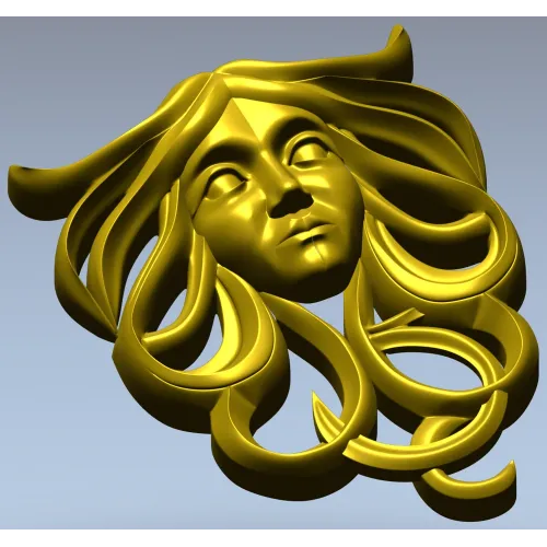Horned Maiden Decorative Relief STL