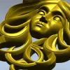 Horned Maiden Decorative Relief STL