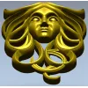 Horned Maiden Decorative Relief STL