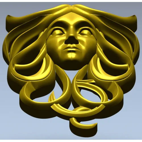 Horned Maiden Decorative Relief STL