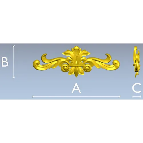 Ornamental Acanthus Applique STL for CNC
