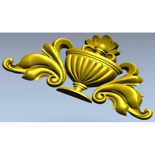 Classical Acanthus Urn Cartouche - STL 3D Model for CNC