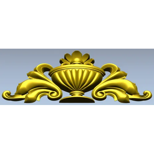 Classical Acanthus Urn Cartouche - STL 3D Model for CNC