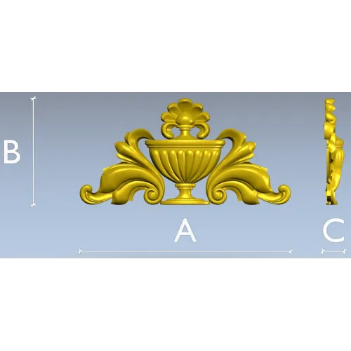 Classical Acanthus Urn Cartouche - STL 3D Model for CNC