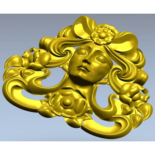 Ар-нуво флоральная маска - 3D модель STL для ЧПУ