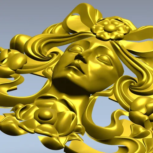 Ар-нуво флоральная маска - 3D модель STL для ЧПУ