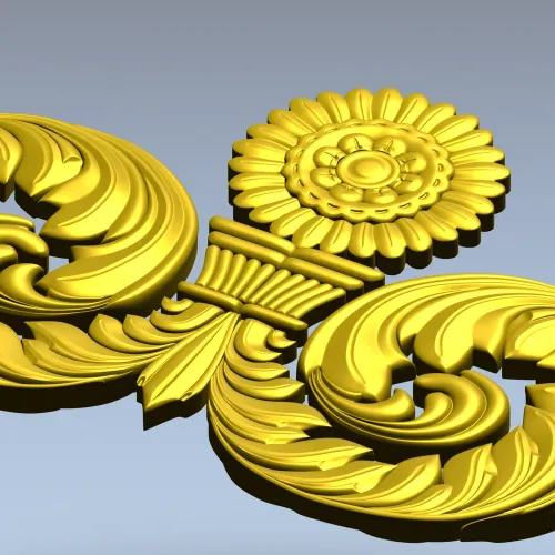 Декоративный картуш "Солнечный акант" - 3D модель STL для ЧПУ