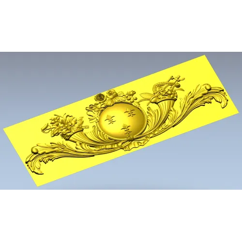 Regal Medallion Floral Cartouche - STL 3D model for CNC milling